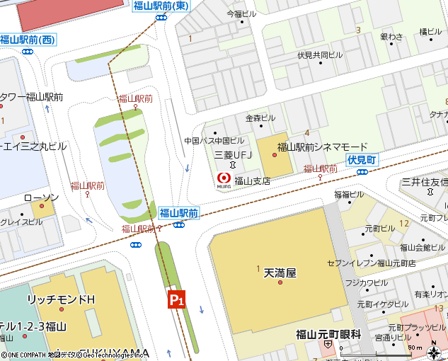 福山支店付近の地図